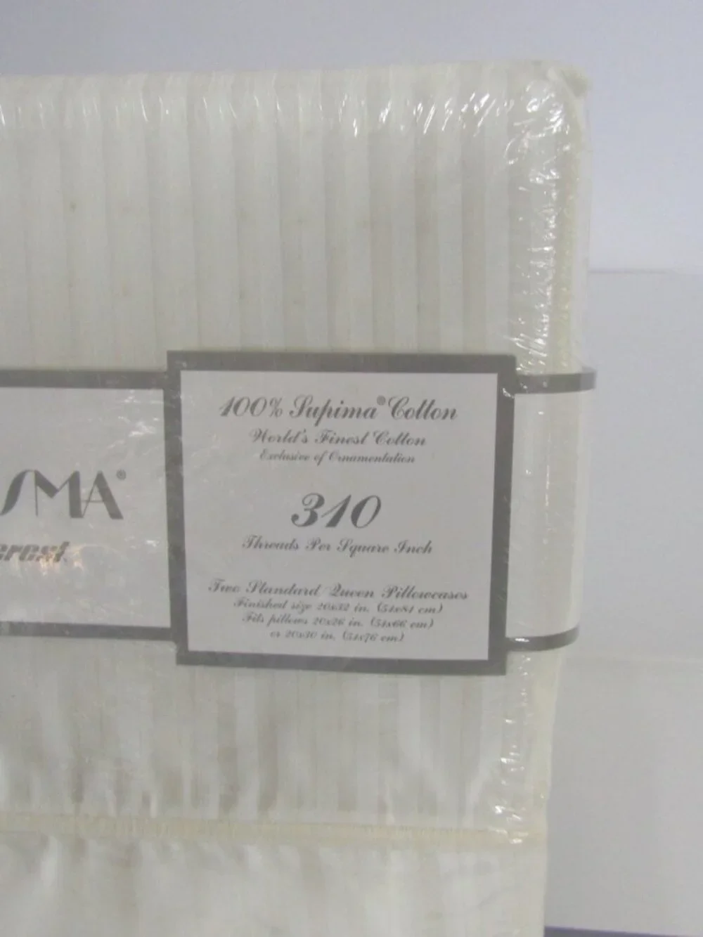 Fieldcrest Charisma Imperial Stripe Full Sheet Set 310TC Supima Cotton NIP VTG